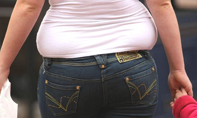 obese woman in tight jeans
