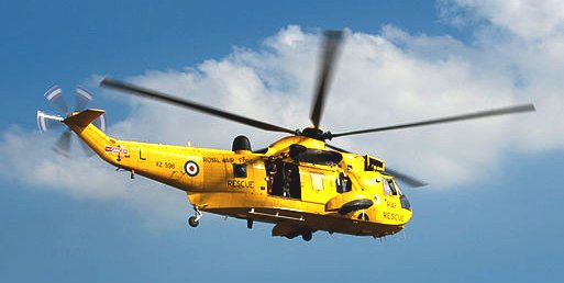 A Sea King search and rescue helicopter as used by the RAF