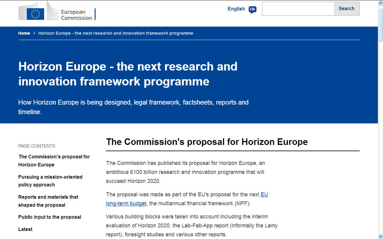 Horizon Europe takes over from H2020