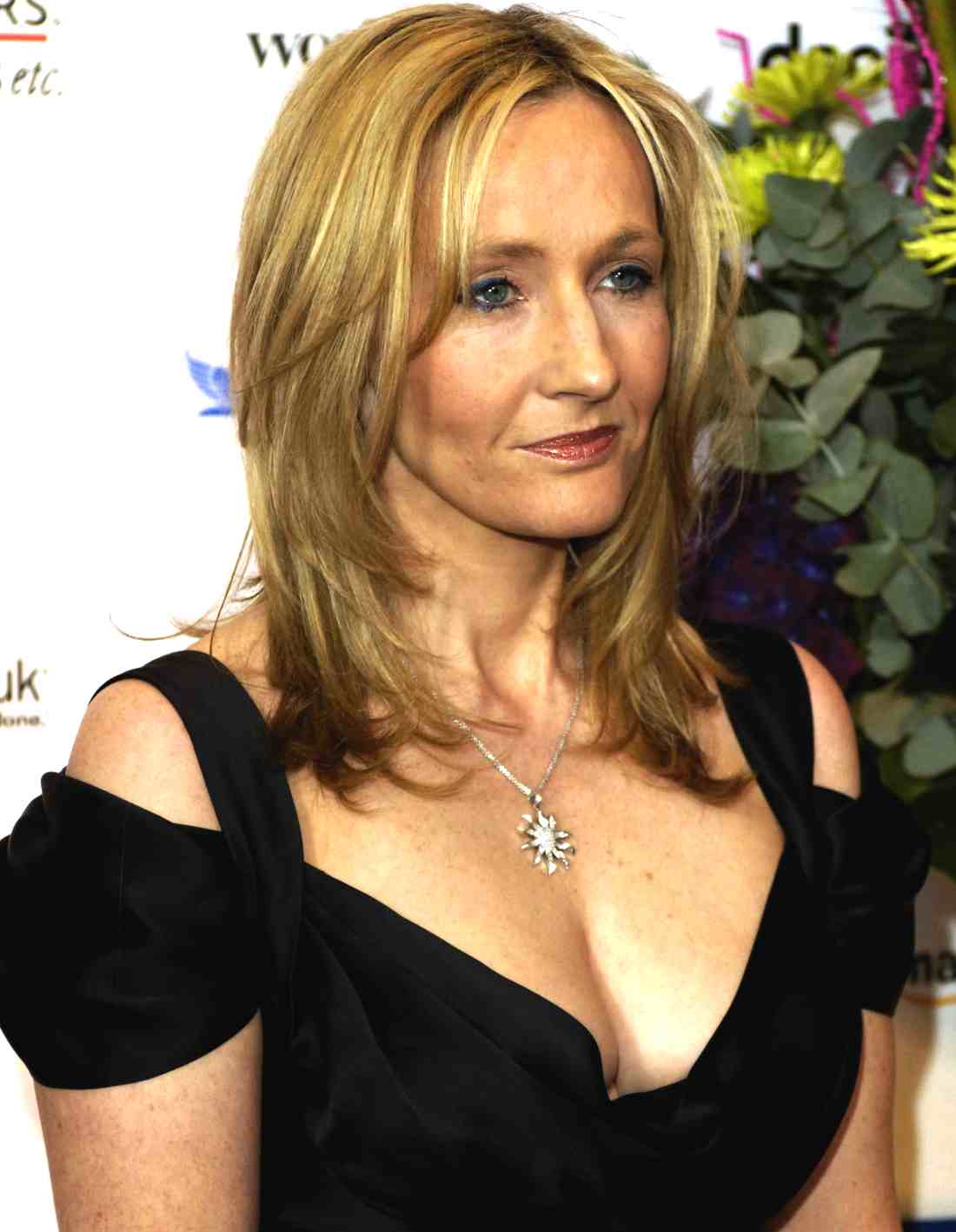 J K Rowling in evening attire