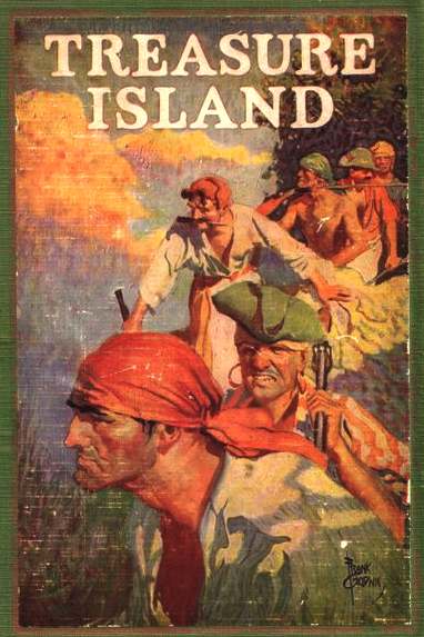 Treasure Island - illustrated book cover by Robert Louis Stevenson