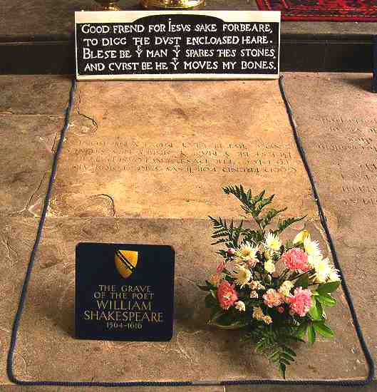 William Shakespeare, the bard of Avon's grave