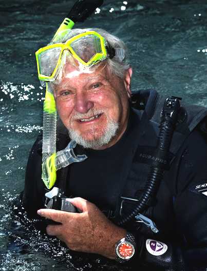 Clive Cussler in diving suit