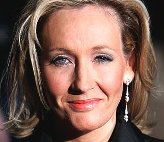 Happiness in J K Rowling's blue eyes