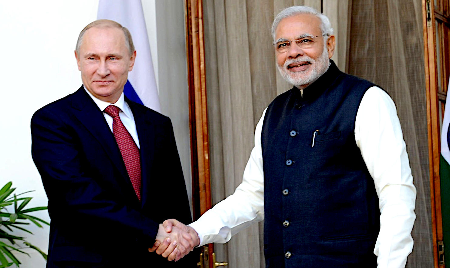 Vladimir Putin and Narendra Modi, no doubt shaking hands on some deal, one of which could have been the continued supply of fossil fuels to underpin the rapid industrial expansion of India's economy, nuclear navy and space program. Despite, those exports financing Russia's invasion of Ukraine.