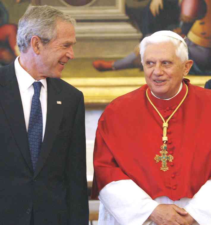 President George Bush and Pope Benedict XVI meeting