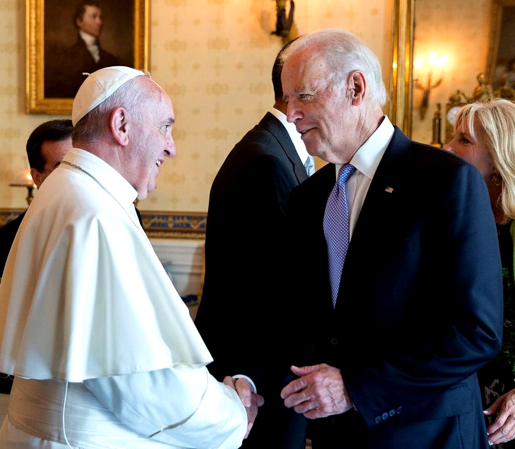 Pope Francis and Joe Biden at the White House in 2015