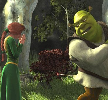 Shrek and Princes Fiona feature length cartoon film