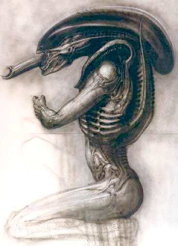 Alien oroginal design artwork drawing Hrgiger