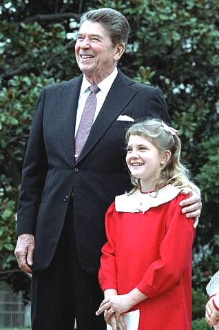 President Ronald Reagan and Drew Barrymore
