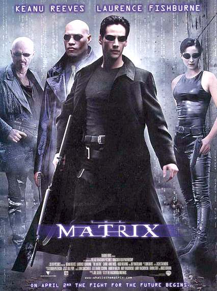 The Matrix film poster Keanu Reeves and Laurence Fishburne