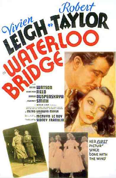 Waterloo Bridge movie poster Vivien Leigh and Roberth Taylor