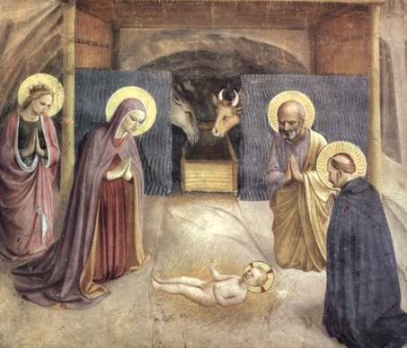 Adoration of the child, baby jesus