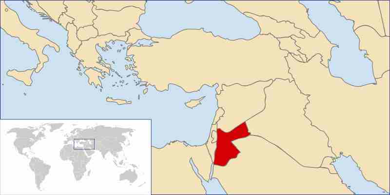Jordan world loation map