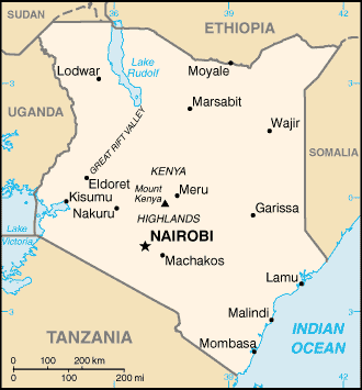 Kenya map, Africa