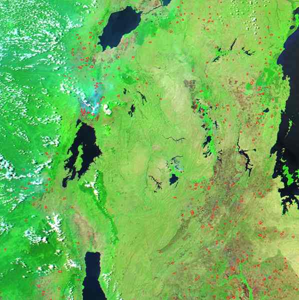 East Africa, lakes Tanganyika, Victoria, Albert, Kivu