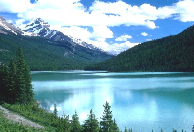 The Canadian rocky mountains and lakes