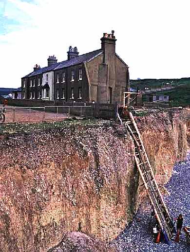 The Birling Gap coastguard cottages in danger of falling into the sea