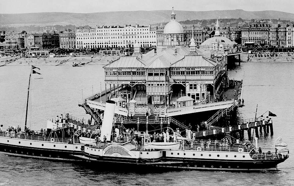 Paddle steamer at Eastbourne pier from 1906 to 1939