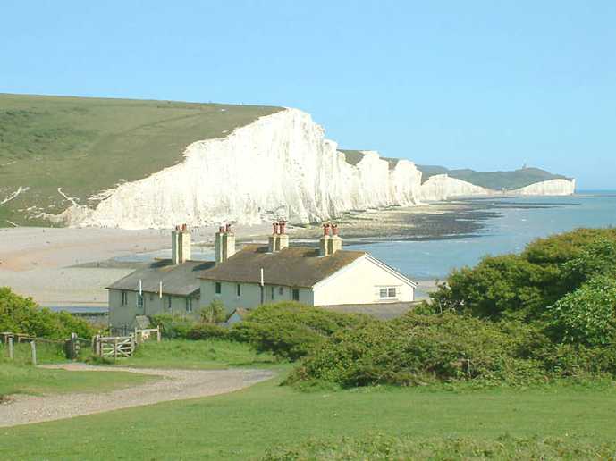 The Seven Sisters chalk cliffs, viewed from Seaford Head