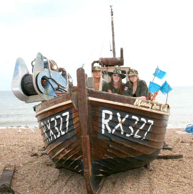 Hastings beach launched fishing boat