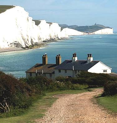 Path to cottages from Seaford Head