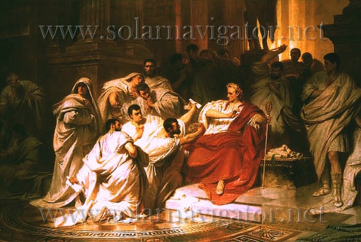 Painting of the murder of Julius Caesar from 1865