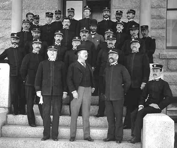 Assistant Secretary of the Navy Theodore Roosevelt (front center) at the Naval War College