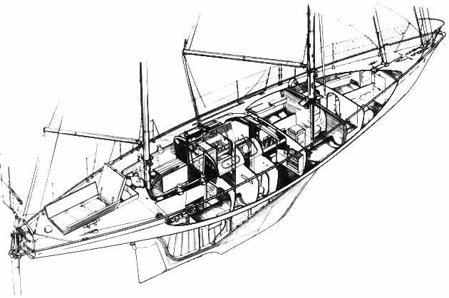 Gipsy Moth sailing boat cutaway drawing Sir Francis Chichester