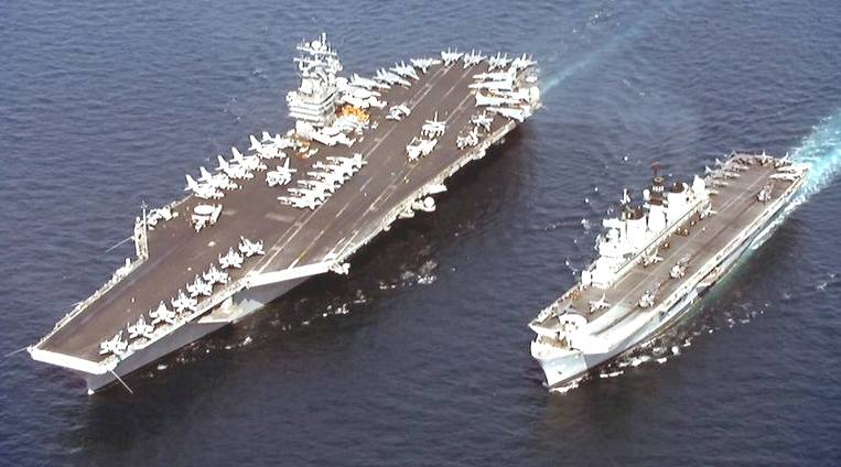 Aicraft Carriers USS John C Stennis and HMS Illustrious