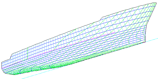 Hull wire frame using CAD computer aided design