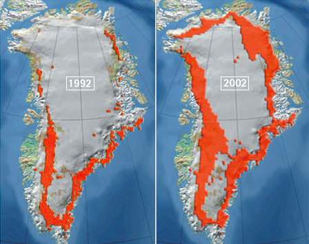 Greenland ice sheet melt extent
