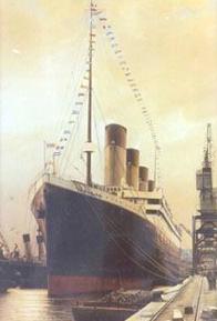 Titanic at Southampton docks before sailing