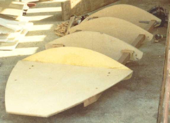 Timber frame and plywood formers for a prototype runabout boat
