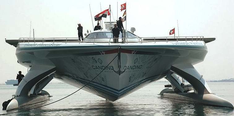 Solar catamaran in the Suez Canal, march 2012