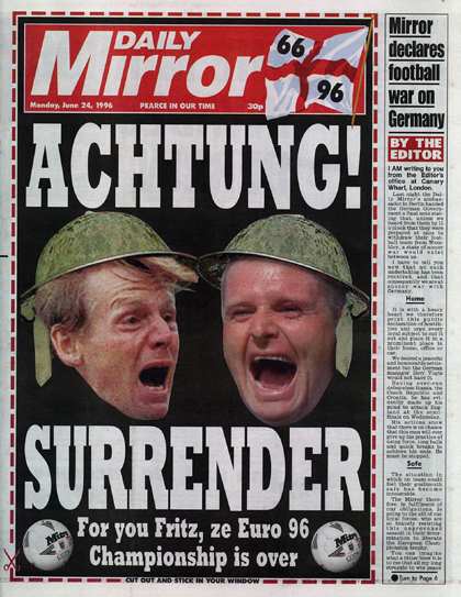 Daily Mirror newspaper front page news