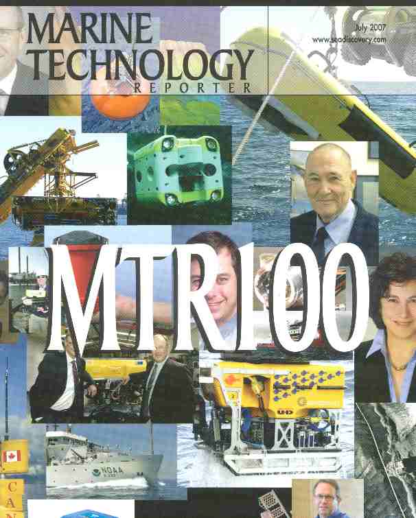 Marine Technology Reporter magazine cover July 2007