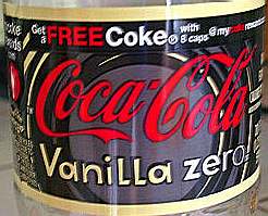 US Vanilla Coke Zero label Coca-Cola
