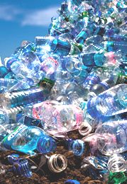 PET mineral water bottles plastic mountain