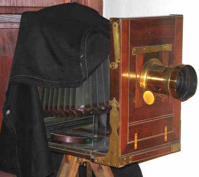 19th century studio camera, with bellows for focusing