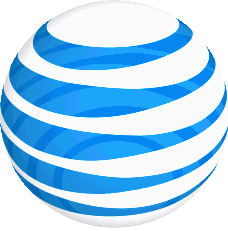 AT&T blue and white ringed globe logo
