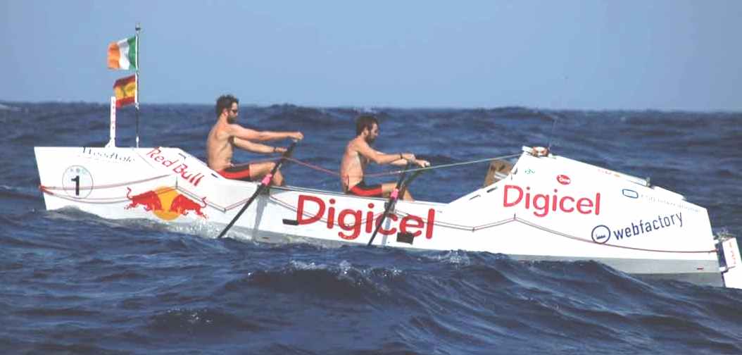 Atlantic rowing challenge, Digicell and Red Bull sponsors boat