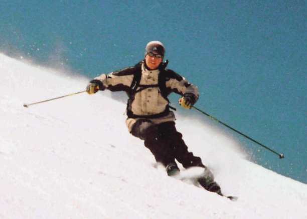 Skier Alps cutting a turn