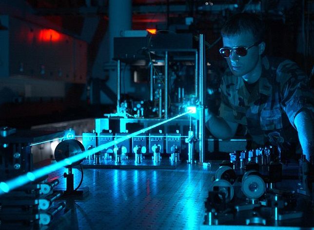 The United States Air Force experimenting with a laser