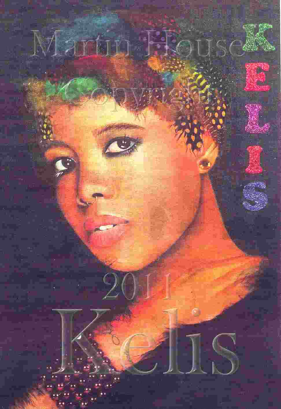 Kelis, wearing bird feathers, by Martin House