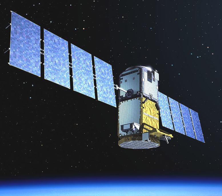 Galileo satellite in space geostationary orbit