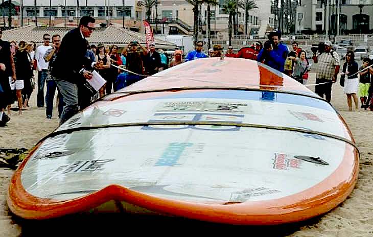 The world's largest surfing board, a Guinness World Record