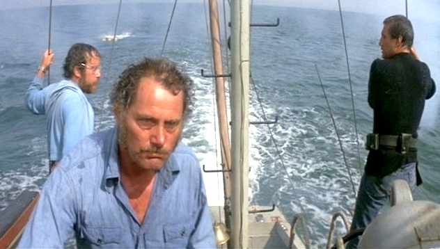 Robert Shaw, RIchard Dreyfuss and Roy Schieder on the Orca