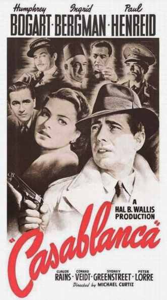 Casablanca movie poster Humphrey Bogart and Ingrid Nergman