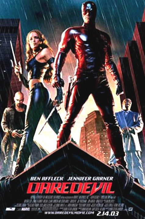 Daredevil movie poster starring Ben Affleck and Jennifer Garner